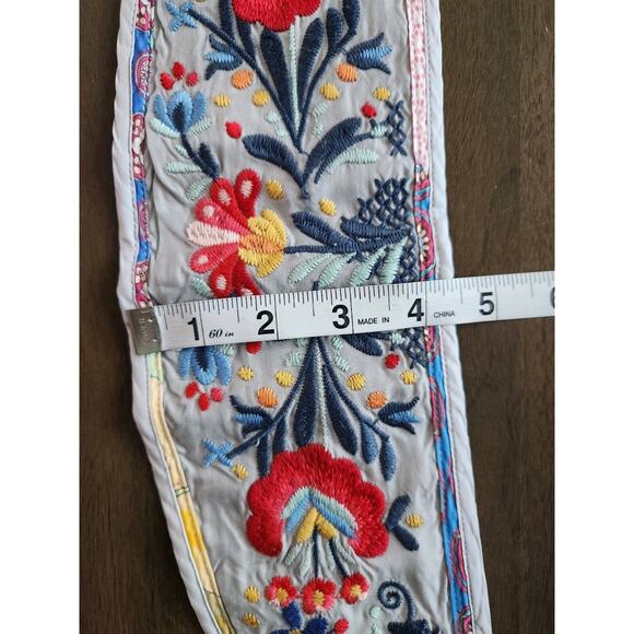 Johnny Was Embroidered Patchwork Obi Kimono Belt Floral One Size Tassels W/ Box main image 7